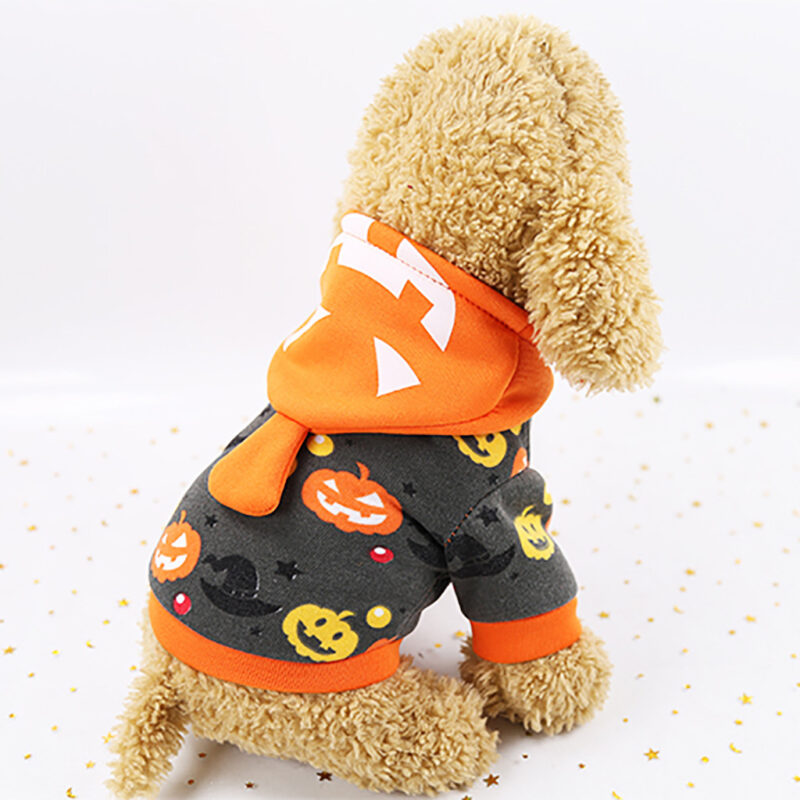 Cotton Hoodies For dogs Halloween Pet Dog Sweatshirt Pumpkin Witch Painting Polar Dog Coat Pets Clothes dog Sweatshirts 2019