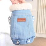 Autumn and Winter Thick Warm Denim Cotton Coat Pet Clothes Suitable for Poodle, Pomeranian, Teddy to Keep Warm and Comfotable