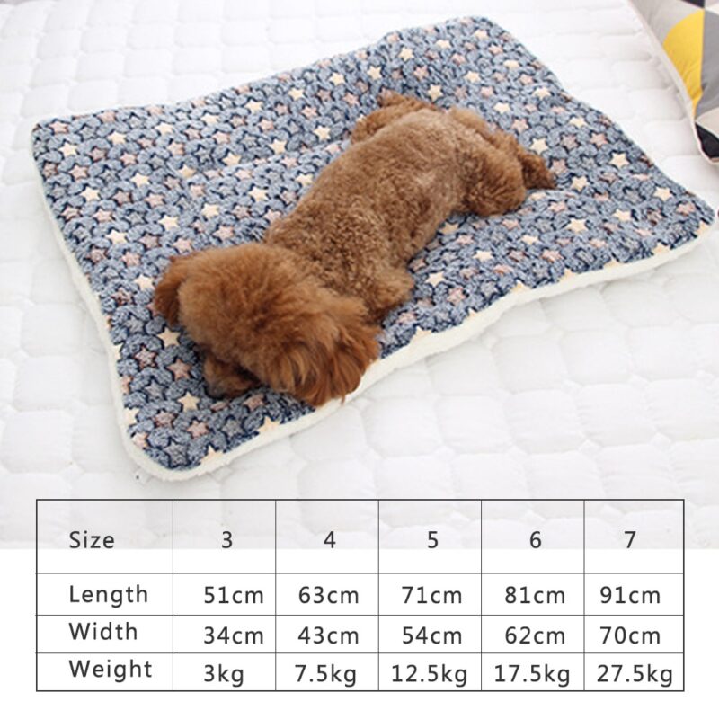 Thickened Pet Soft Fleece Pad Blanket Bed Mat For Puppy Dog Cat Sofa Cushion Home Washable Rug Keep Warm S/M/L/XL/XXL/XXXL