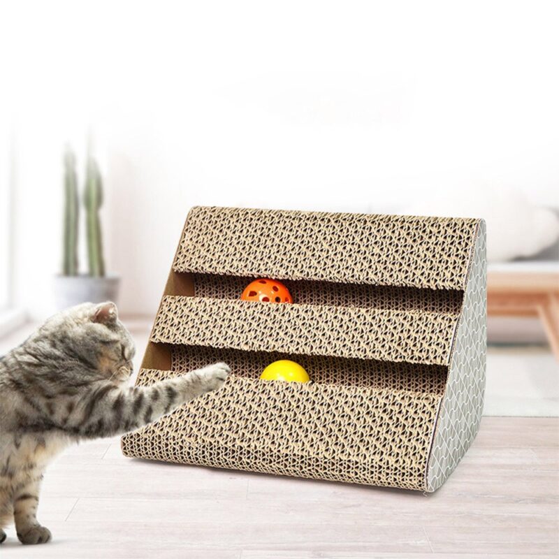 Catnip Cat Scratcher Kitten Scratch Pad Corrugated Paper Scratch Board For Kittens Cat Scratching Pet Products Balls Toys