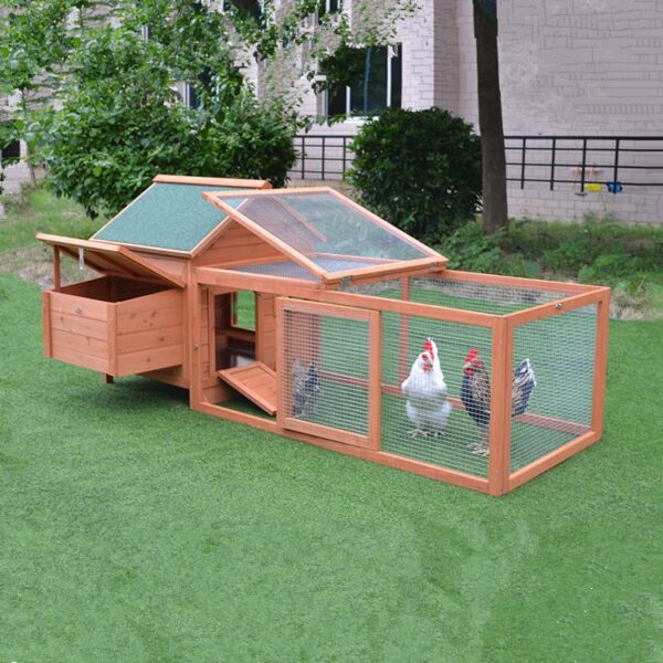 Outdoor Wooden Chicken Cage Villa dog house Rabbit Cage Cat Cage Pet House Rain-proof, Antiseptic and Heat-insulating Pigeon Cag (Golden red M)