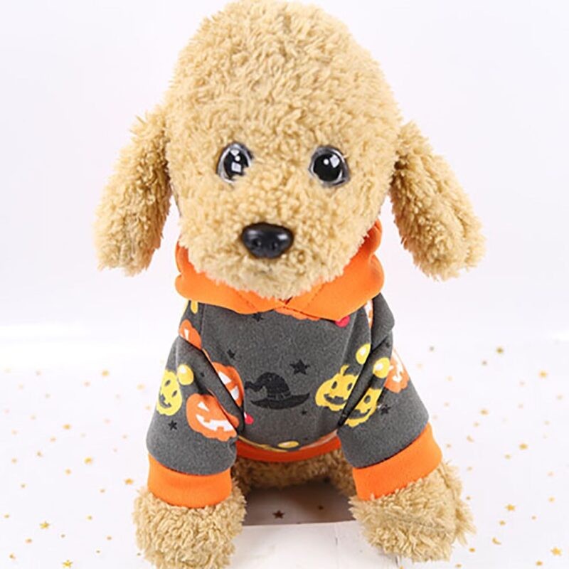 Cotton Hoodies For dogs Halloween Pet Dog Sweatshirt Pumpkin Witch Painting Polar Dog Coat Pets Clothes dog Sweatshirts 2019