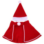 Pet Dog Cat Cap Cloak Set Christmas Party Clothes New Year Pet Red Costume Cloak Puppy Santa Hat