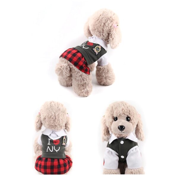 1 Pcs Autumn And Winter New College Wind Pet Clothes Couple Models Four Feet Clothes Two Feet Skirt Dog Cat Pet Clothes Supplies