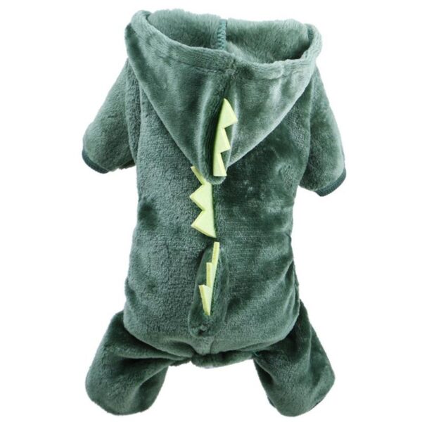 Pet Dog Clothes Coral Velvet Dinosaur Cute Coat Puppy Winter Fleece Outfits Green Festival Halloween Party Costume Dog Cat Dress