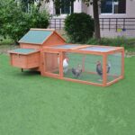 Outdoor Wooden Chicken Cage Villa dog house Rabbit Cage Cat Cage Pet House Rain-proof, Antiseptic and Heat-insulating Pigeon Cag (Golden red M)