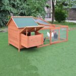 Outdoor Wooden Chicken Cage Villa dog house Rabbit Cage Cat Cage Pet House Rain-proof, Antiseptic and Heat-insulating Pigeon Cag (Golden red M)