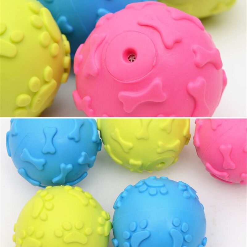 1pcs Diameter 6cm Squeaky Pet Dog Ball Toys for Small Dogs Rubber Chew Puppy Toy Dog Stuff Dogs Toys Pets Supplies (random color 6.5cm 1pc Random color)