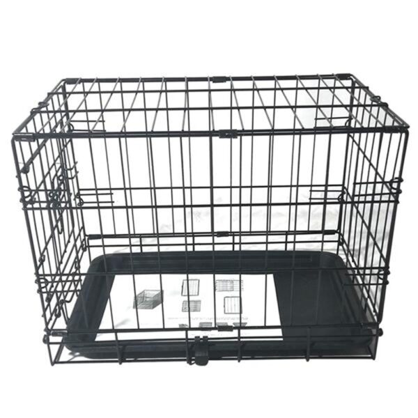 20 inch Pet Kennel Cat Dog Household Folding Steel Crate Black Animal Metal House Cage for Small Large Cat Bed Dog Home (Black 20inch)