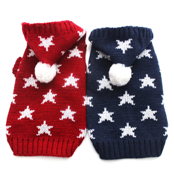 Dog Cat Sweater Knited Hoodie Jumper Stars Design Pet Puppy Coat Jacket Warm Clothes For Dogs Cats