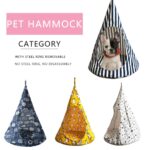 Pet Cat Tent Hammock Cat Removable Hanging House Bed Cone Shape Breathable Linen Sponge Cage Cover Creative Pet Supplies