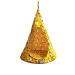 Pet Cat Tent Hammock Cat Removable Hanging House Bed Cone Shape Breathable Linen Sponge Cage Cover Creative Pet Supplies