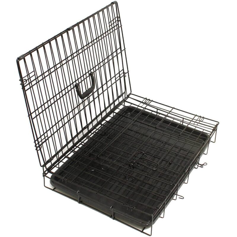 20" Pet Kennel Cat Dog Folding Steel Crate Animal Playpen Wire Metal Cage (L)