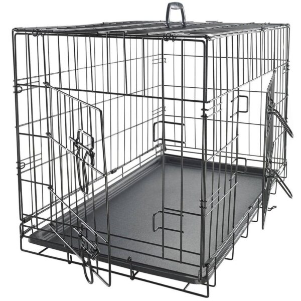 20" Pet Kennel Cat Dog Folding Steel Crate Animal Playpen Wire Metal Cage (L)