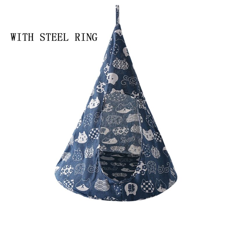 Pet Cat Tent Hammock Cat Removable Hanging House Bed Cone Shape Breathable Linen Sponge Cage Cover Creative Pet Supplies