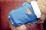 Autumn and Winter Thick Warm Denim Cotton Coat Pet Clothes Suitable for Poodle, Pomeranian, Teddy to Keep Warm and Comfotable