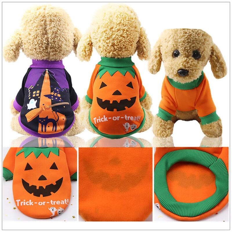 Dog Clothes Festival Christmas Day Uniform Funny Cat Pet Clothes Autumn And Winter Halloween Pumpkin Spider Bat Turned