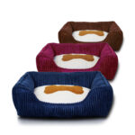 Pet Dog Beds Soft Cat Nest Corduroy Warm Pet Bed Sofa Washable Square Bed For Small Medium Dogs Cute Pet Kennel All Seasons