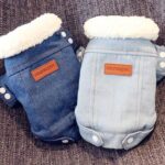 Autumn and Winter Thick Warm Denim Cotton Coat Pet Clothes Suitable for Poodle, Pomeranian, Teddy to Keep Warm and Comfotable