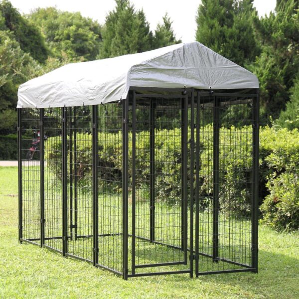 Pet Dog Crate Pet Kennel Cage Puppy Playpen Wire Animal Metal Camping Indoor Outdoor Cages Exercise Crates For Large Dog AKC6406 (Black)