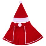 Pet Dog Cat Cap Cloak Set Christmas Party Clothes New Year Pet Red Costume Cloak Puppy Santa Hat